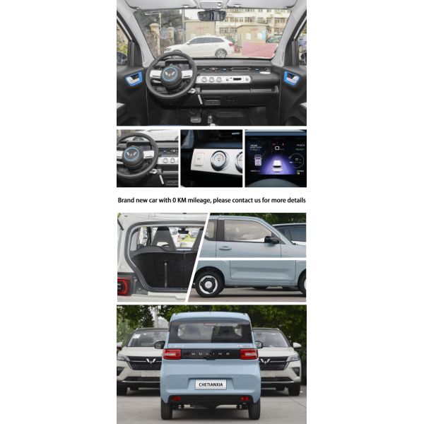 Sleek 4 Seater Mini EV Cars Powered Wuling Hongguang Vehicles