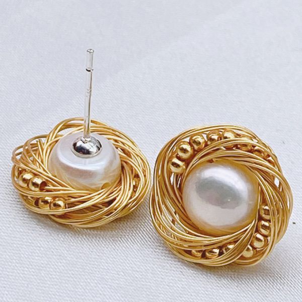 Natural Baroque Pearl Erarring Pearl Drop Earrings For Women Vintage Sweet Baroque Pearl Earring Wedding Party Jewelry