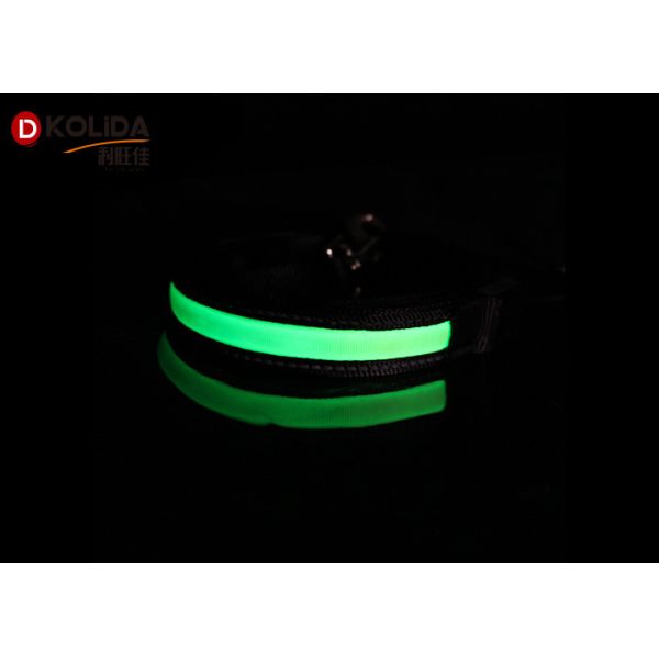 Adjustable Light Up Easy Walking Rechargeable LED Dog Leash Green For Pets