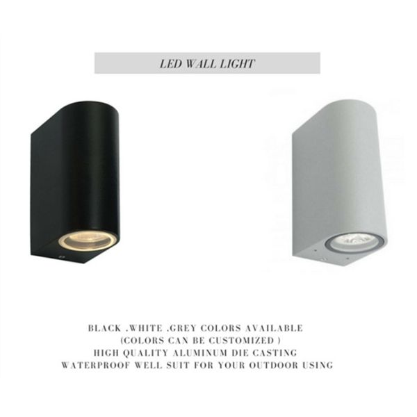Contemporary Black Up Down Outdoor Wall Lights , Exterior Wall Sconce 2700K-6500K