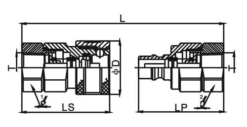 Faster TNV Interchange Hydraulic Coupling Chrome Three LSQ-S9 Chemical Line Use