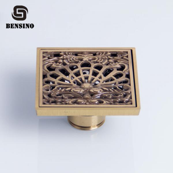 Cheap 9mm Square 10x10mm Antique Brass Shower Drain for sale