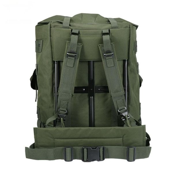 Iron Frame Olive Green Tactical Backpack Around 55L Outdoor Camping Backpack