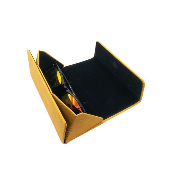 Portable Handmade Custom Sunglass Case Embossed Leather Material