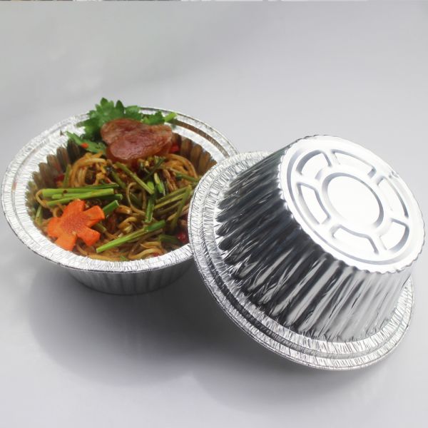 800ml Round Foil Baking Trays Alloy 8011 Foil Bowl With Lid
