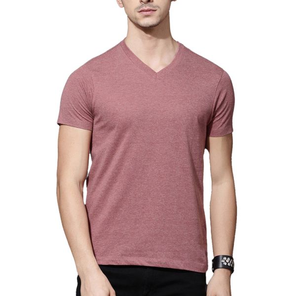 Oem Logo Men Sportswear Custom Printing 100% Cotton Plain Blank V Neck Men T Shirt