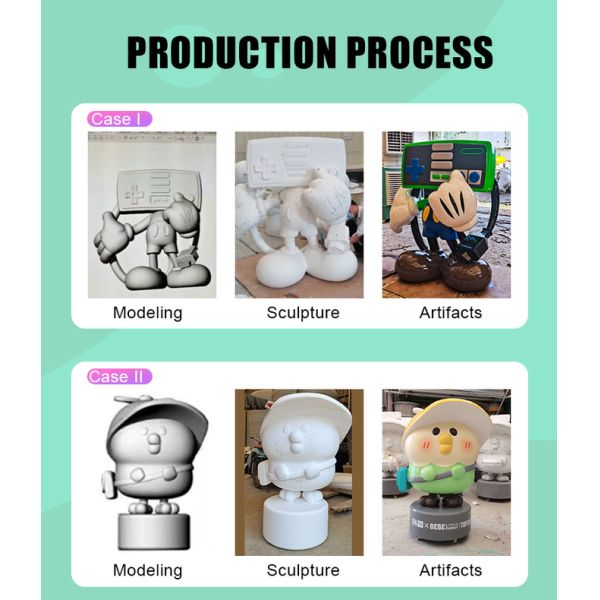 Colorful 3m High 3D Cartoon Resin Fiberglass Sculpture for Event Exhibition 1