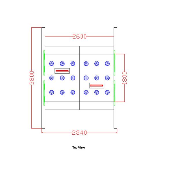 Three Side Blowing Air Shower Room 100 Class For Materials And Goods