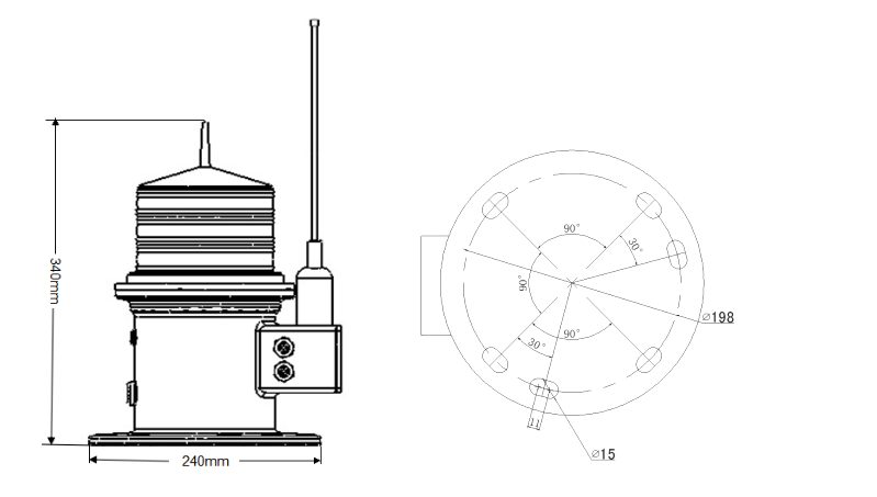 Synchronization Boat Navigation Lights White LED Boat Mast Light 12VDC 24VDC 48VDC