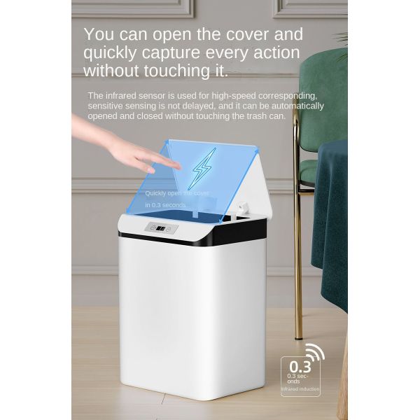 Intelligent Inductive Household Bedroom Living Room Toilet Toilet with Cover Creative Automatic Electric Induction Garbage Can