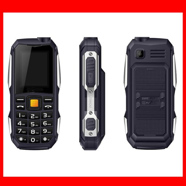 Black Green Orange Color 1.77inch lcd screen display tough military mobile phone with 2400mah battery feature phone