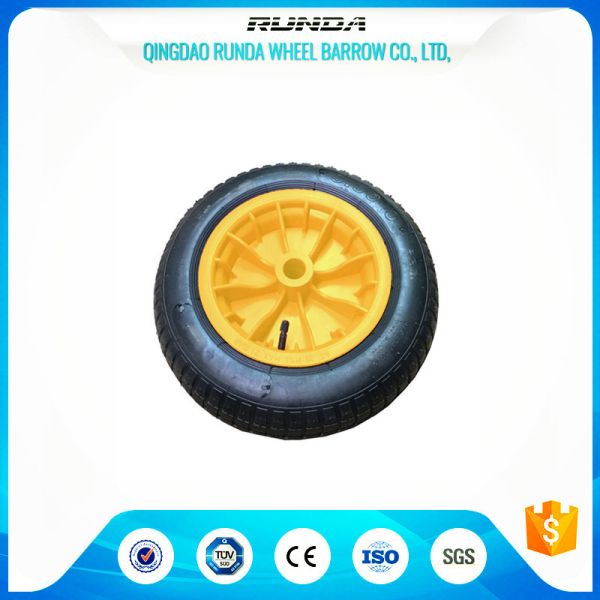 75mm Hub Length Pneumatic Wagon Wheels PP RIM Bush Bearing Straight Valves