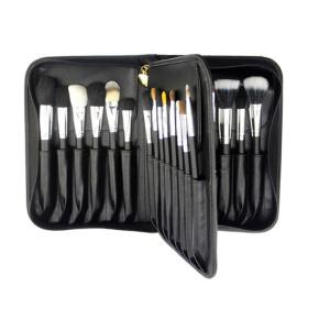 China ODM Eco Friendly Black Cosmetic Makeup Brush Set Wooden Handle on sale