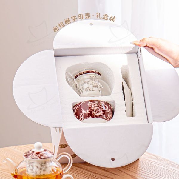 Sustainable Drinkware Type Glass Teapot Ceramic Tea Set Ideal Valentine'S Day Gift