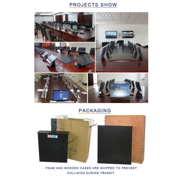 Fits 19~24 Inch Monitor Hidden Desk Motorized Computer Monitor Lift Presentation 19~24 Inch LCD Screen for Conference Table 5mm