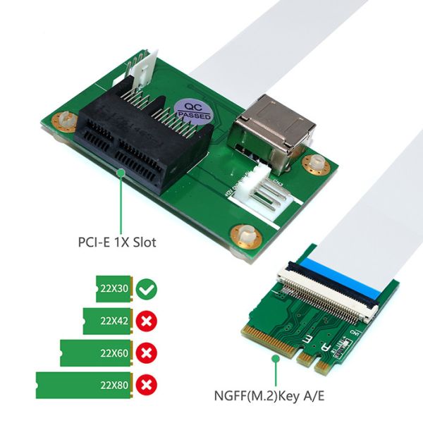 NGFF M2 Pci Express X1 Slot Extender USB PCIE Riser Card With FPC Cable