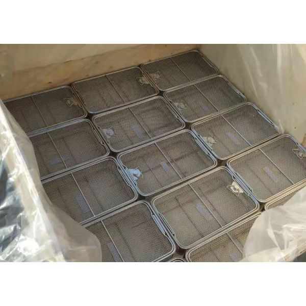 45*34cm Medical sterilization baskets Stainless Steel Wire Mesh 5mm Hole size