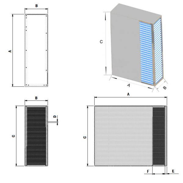 quality certified outdoor air to air telecom cabinet heat exchanger core