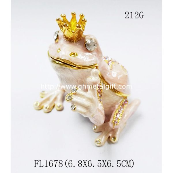 New frog animal pewter cartoon jewelry box metal gift box Frog trinket box