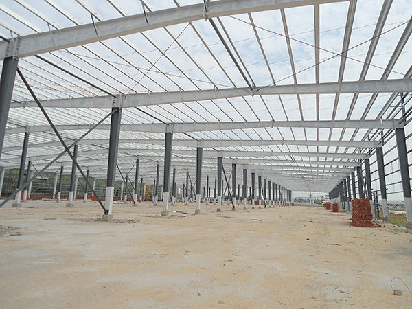 Modern Steel Frame Workshop Customized Large Span Use Space