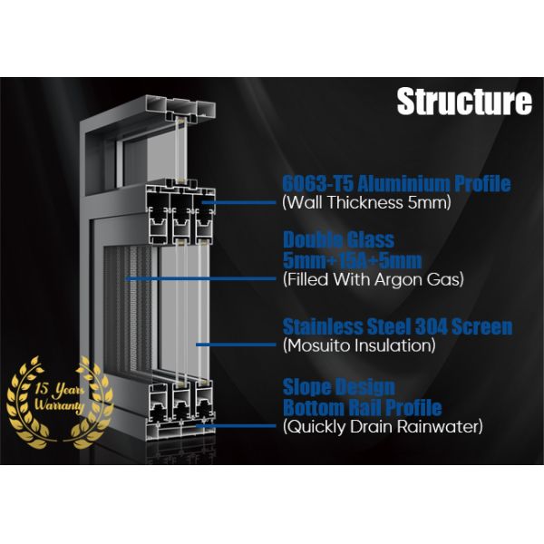 Energy Saving Heat Preservation Terrace Heavy Duty Aluminium Sliding Doors
