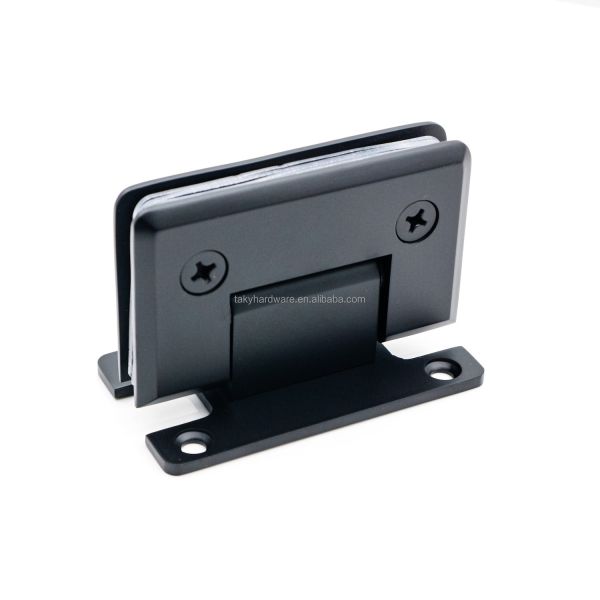 Stainless Steel 201 90 Degree Wall to Glass 10mm Shower Glass Door Hinge Set Black