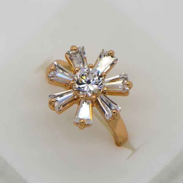 New trendy AAA+ Swiss Cubic Luxury Zircon crystal ring 18k gold plating jewelry gift