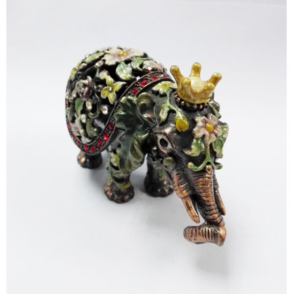 HOT Selling Elephant Custom Metal Jewelry Box Cute Elephant shaped metal jewelry boxes