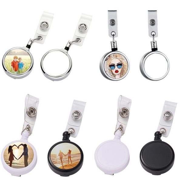 Styles DIY Photo Retractable Plastic Sublimation Badge Holder Reel Clip Holder