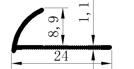 8mm 10mm 12mm Metal Tile Edge Trim Aluminum Curved Outside Corner