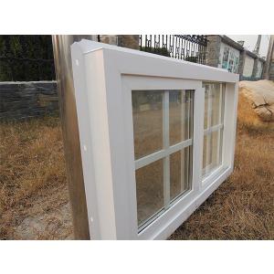 China 1.7mm UPVC Sliding Window And Door PVC Bathroom Window With Grids Screen Net on sale