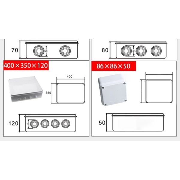 200x155x80mm Plastic Enclosure Sealed Knockout Waterproof Junction Box With Stopper