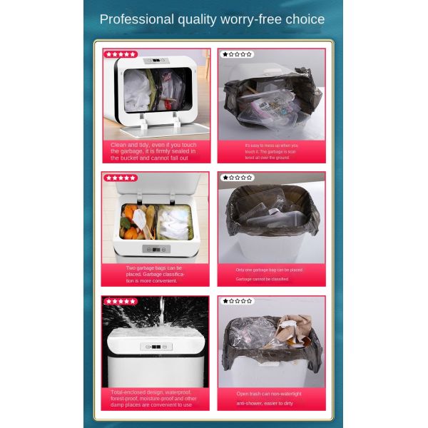 Intelligent Inductive Household Bedroom Living Room Toilet Toilet with Cover Creative Automatic Electric Induction Garbage Can