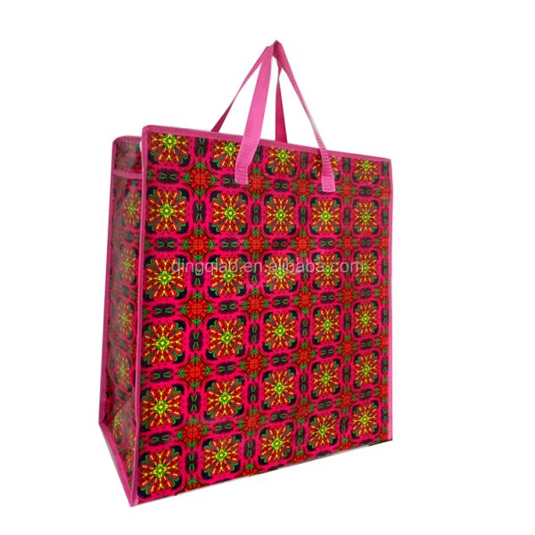 Customized Size Printing Design Pp Woven Zip Shopping Polypropylene Bags Supplier