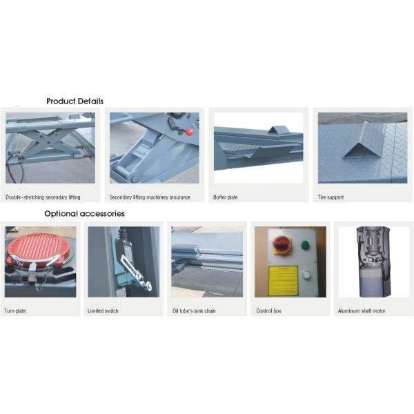 5T Four Post Hydraulic Lift 3286mm Width One Cylinder