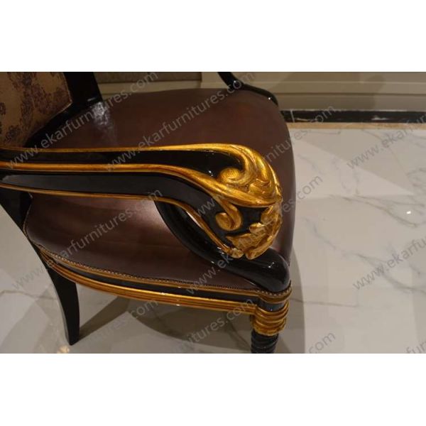 2016 Alibaba Hot sale oval back genuine leather dining chair TV-008