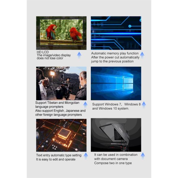 Private Mold 24 Inch Television and Broadcast Studio Teleprompter with 1 Set Remote