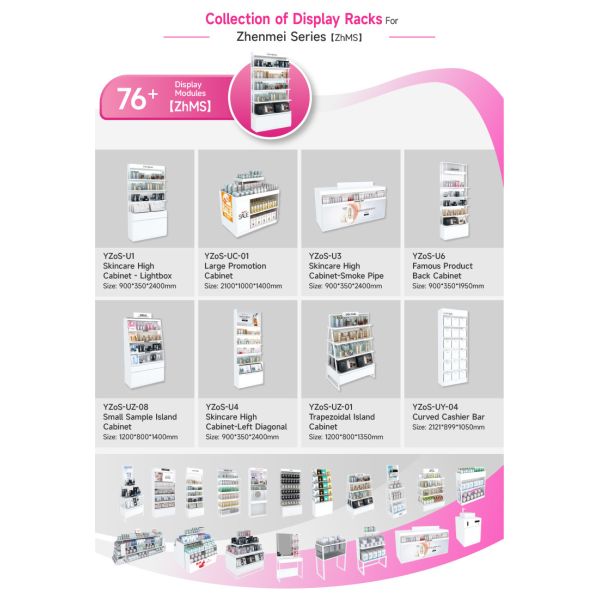 Multi-Function Facial Mask Stand White Multi-layer Display Rack for Makeup Store Interior Design