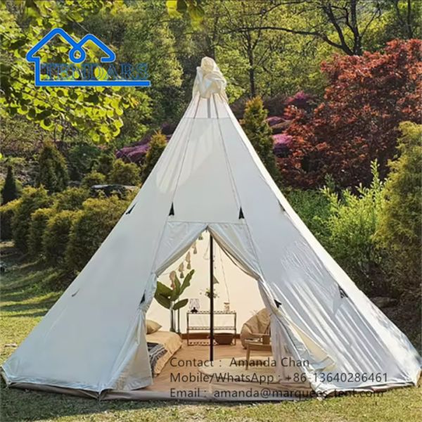 Waterproof Canvas Teepee Yurt Tent Family Camping Tent For Camping Hunting