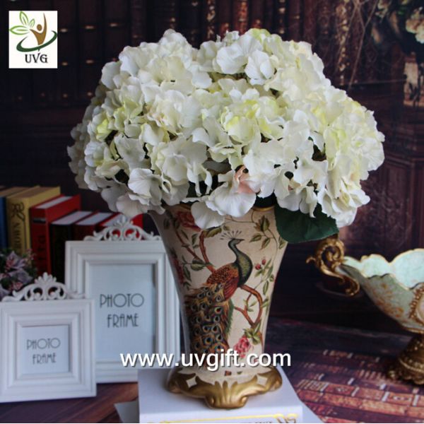UVG FHY22 White decorative fabric flower artificial hydrangea for wedding table decoration