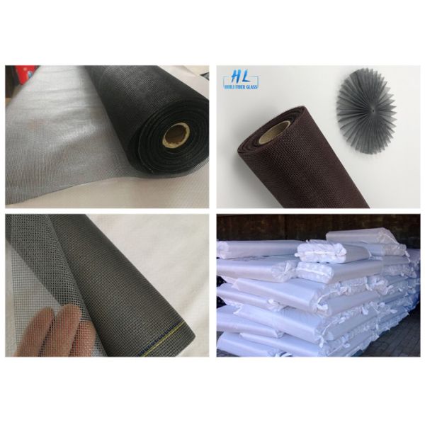 Brown PVC Coated Fiberglass Window Screen Insect Proof Mesh 4ft * 30m