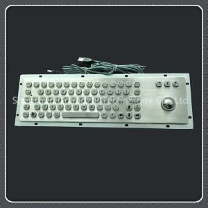 Quality Stainless Steel 71 Key Keyboard , Vandal Proof Keypad With 38mm 25mm Tracker Ball wholesale