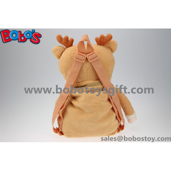 19.6"Brown Deer Shape Children's Plush Cartoon Backpack Backpack Kindergarten Pupils Bags