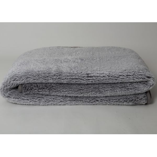 Micro Mink Knit Sherpa Blanket Warm Double Ply Solid Harmless Super Soft Classic Gray