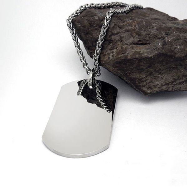 Men's Titanium Stainless Steel Dog Tag Necklace with 20 Inches or 24 Inches Chain(SP265)