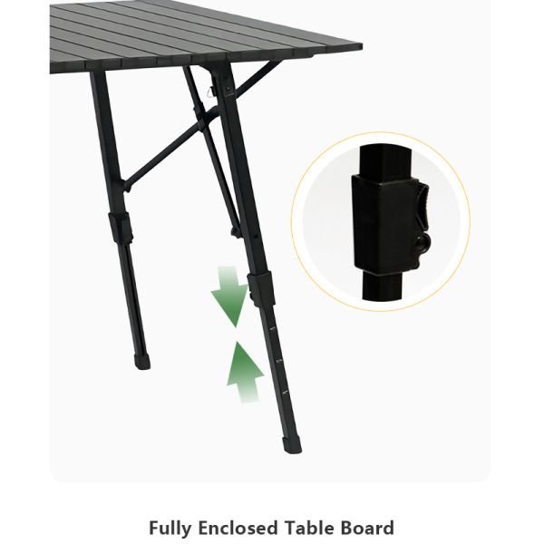 Camping table with adjustable height feature
