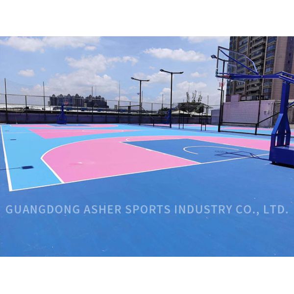 Smooth Surface Sport Court Tiles , Synthetic Acrylic Flooring Stadium Use