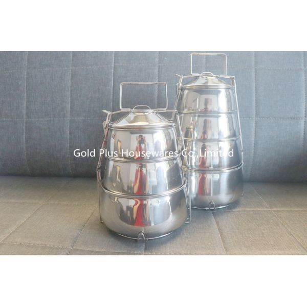3 Tiers Stainless Steel Bento Lunch Box Multi Layer Stackable Tiffin Food Container