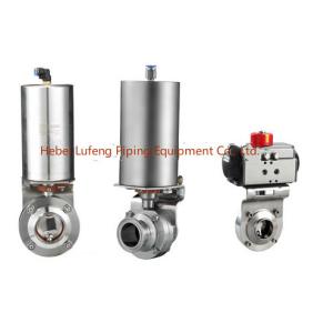 China SUS304/316L Sanitary Stainless Steel Pneumatic Butterfly Valve on sale