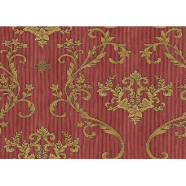 Brick Red Non-Pasted Vinyl Coated Paper Contemporary Wall Wallpaper For Administration
